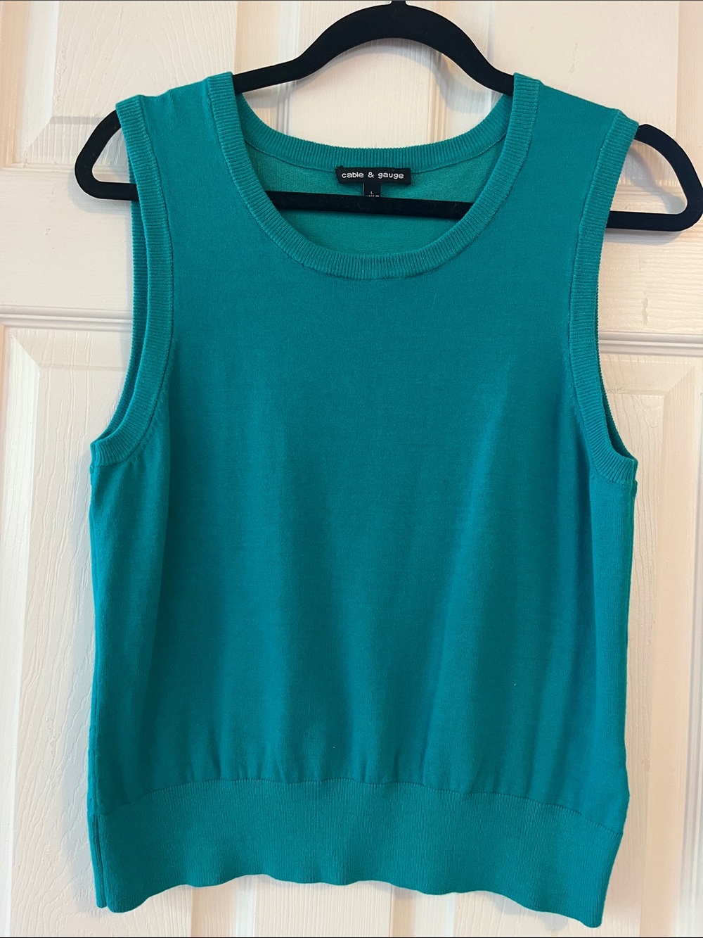 Cable & Gauge Teal Sleeveless Knit Tank Top